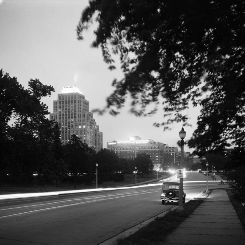 The Chase Park Plaza (then two separate hotels) in 1941.