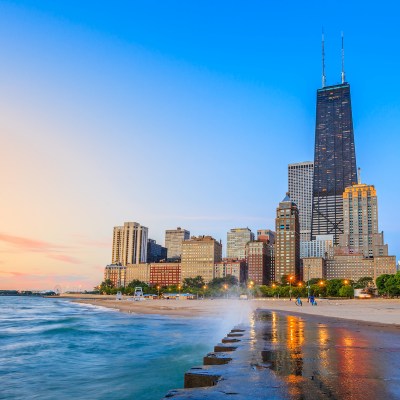 The Chicago skyline from North Avenue Beach