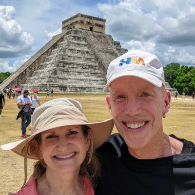 Edd and Cynthia at the Chichen Itza ruins in Mexico, July 2021