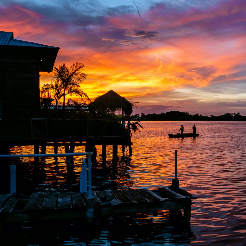 Sunset from a pier in Bocas del Toro, Panama.