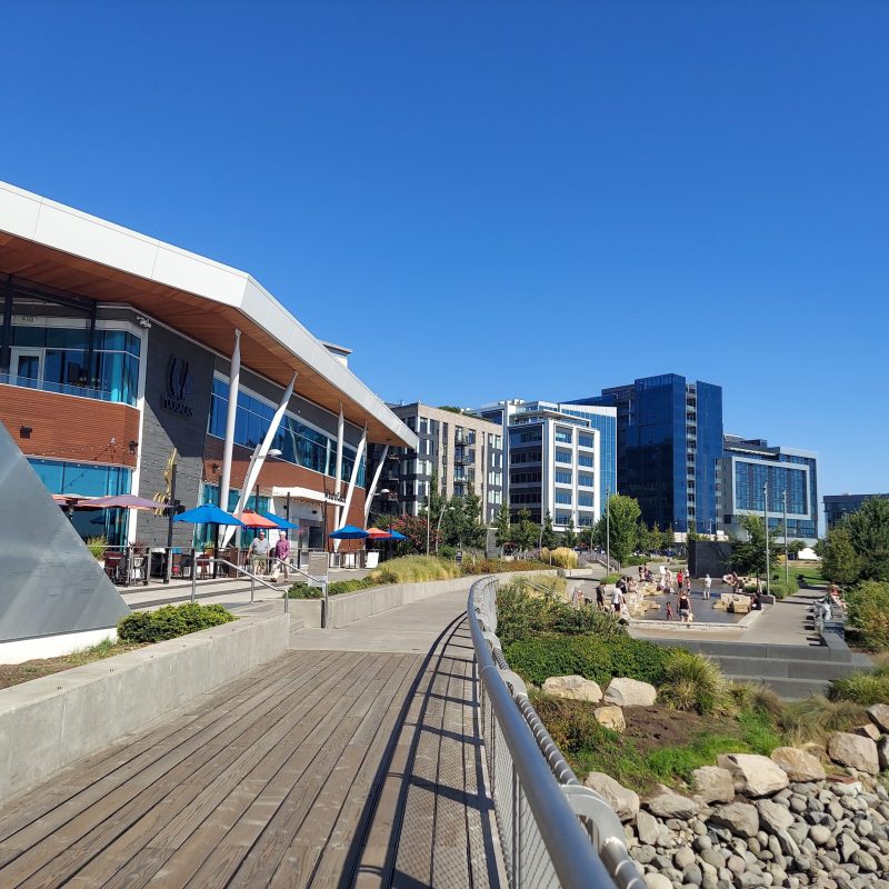 Buildings on the Vancouver Waterfront in Washington.