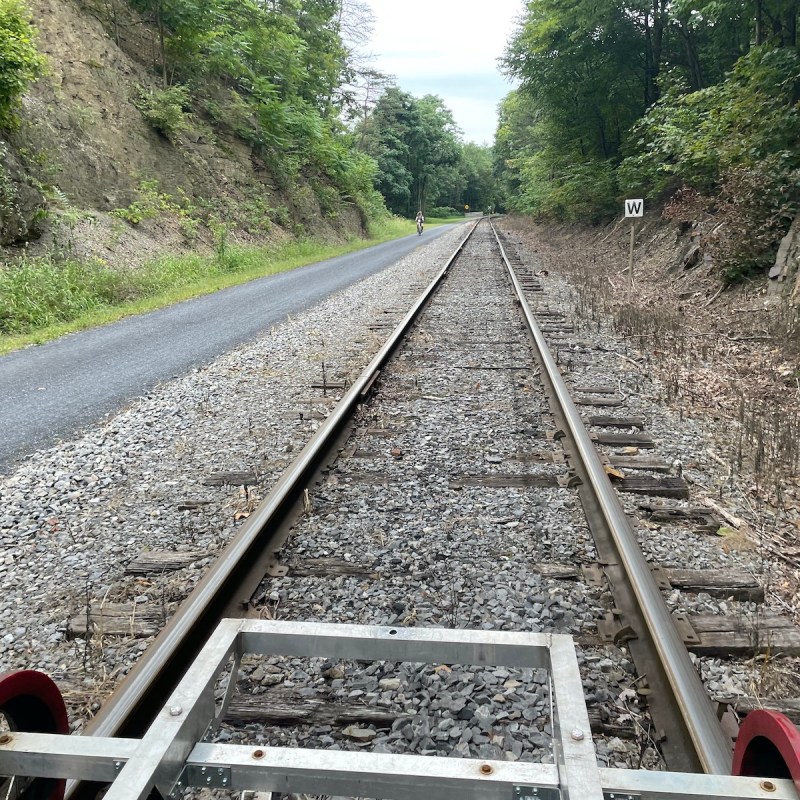 View from a rail bike near Frostburg, Maryland.