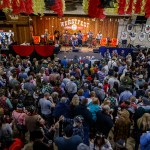 People celebrating Wurstfest's opening ceremonies