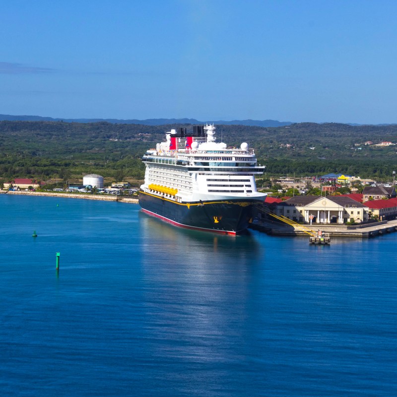 The Disney Fantasy docked in Falmouth, Jamaica
