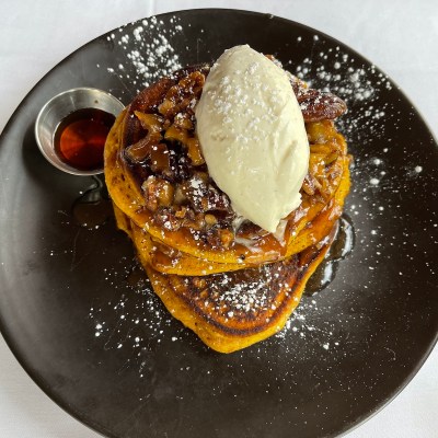 Pumpkin pancakes at the Greenbriar Inn in Boulder, Colorado