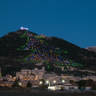 The largest Christmas tree in the world; Gubbio, Italy