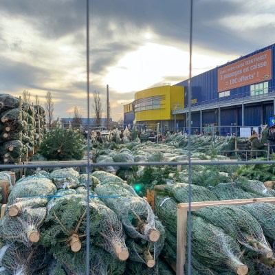 An Ikea in Paris ready for the holidays