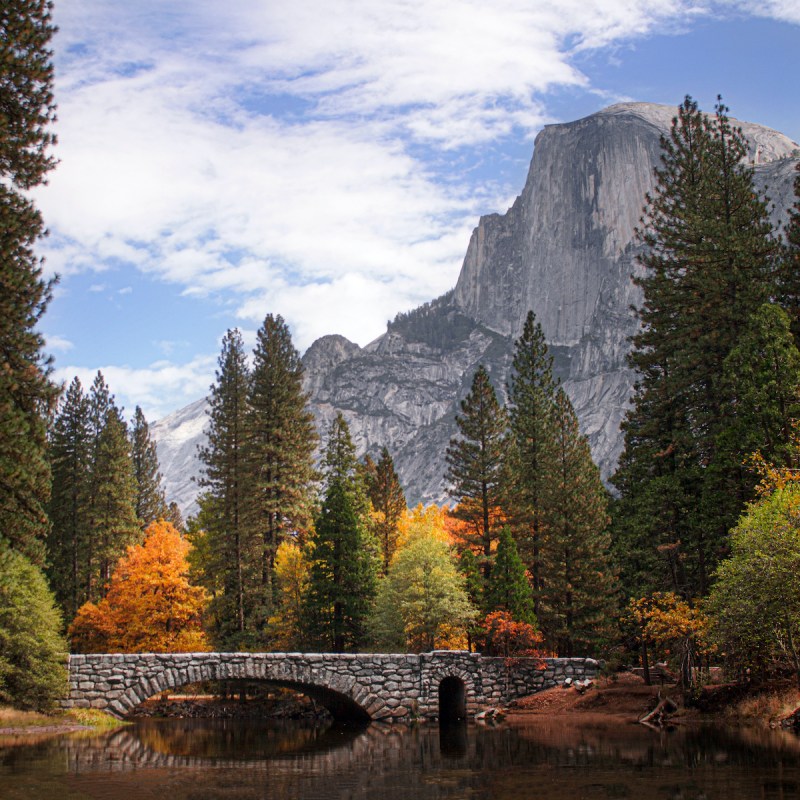 Half Dome and Stoneman Bridge in Yosemite National Park