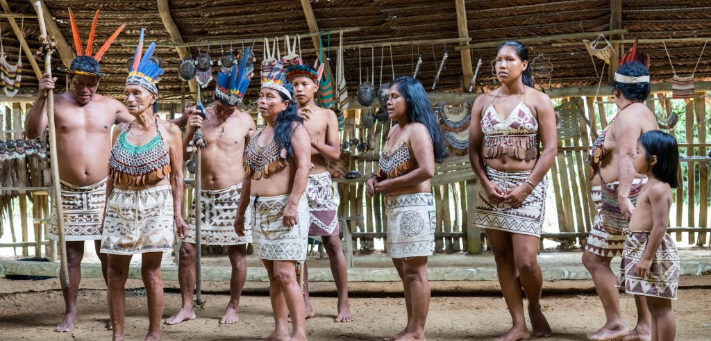 Members of the Bora tribe of the Amazon.