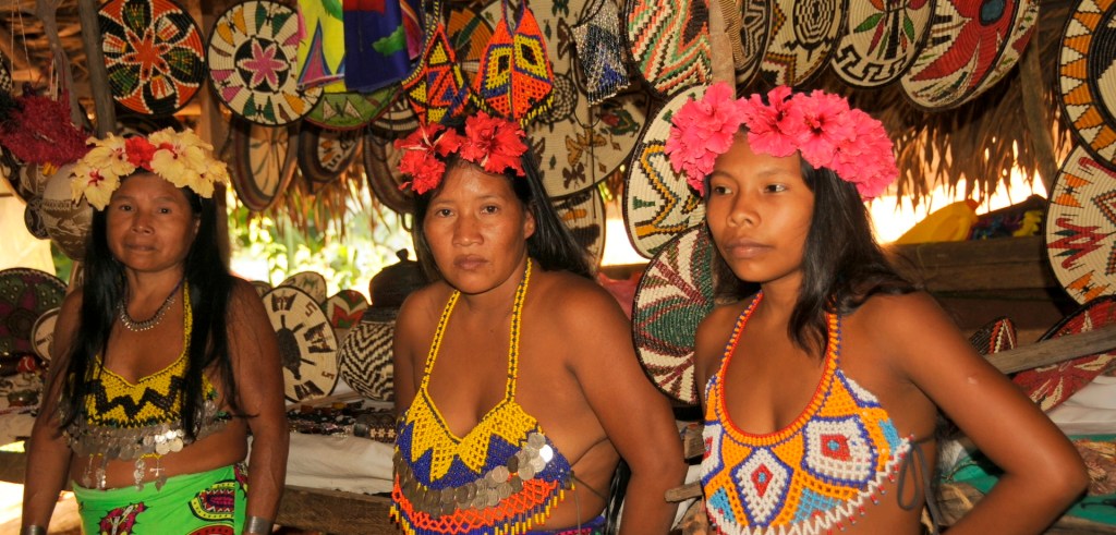 Women of the Emberá tribe in Panama.