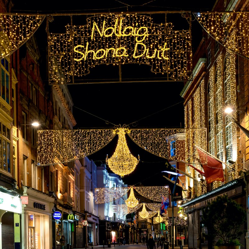 Christmas decorations in Dublin, Ireland