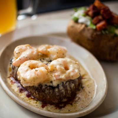 Garlic shrimp sirloin at Jakers Bar and Grill