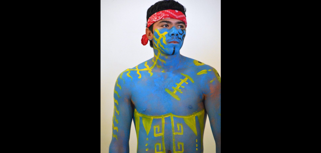 Painted Mazatlán dancer from Mexico.