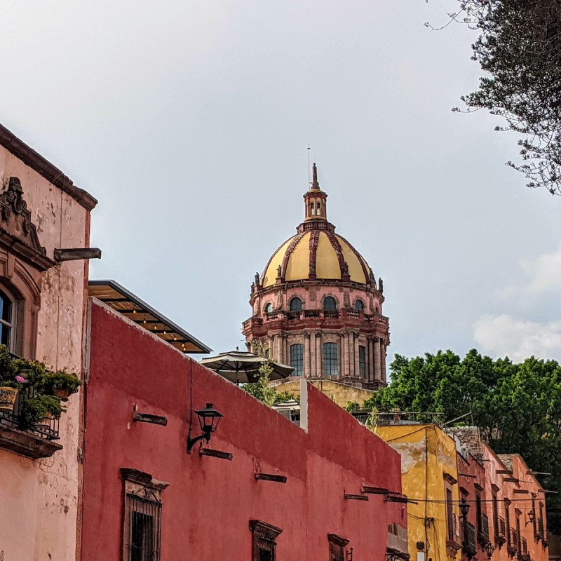 Colorful downtown street in San Miguel de Allende, Mexico