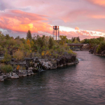 View down the Snake River in Idaho Falls