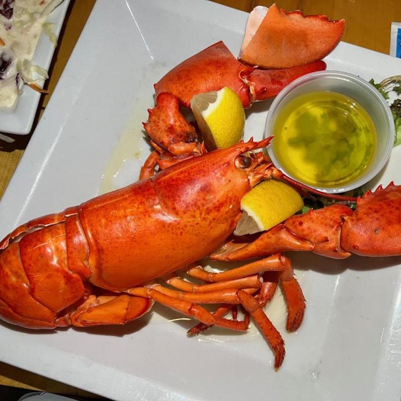 Steamed lobster dinner at Alisson's Restaurant in Kennebunkport