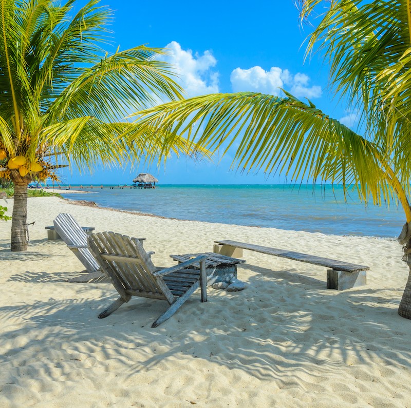 Placencia beach resort on the Caribbean coast of Belize