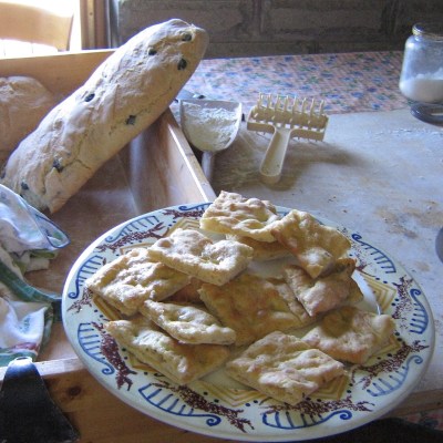 Freshly baked focaccia