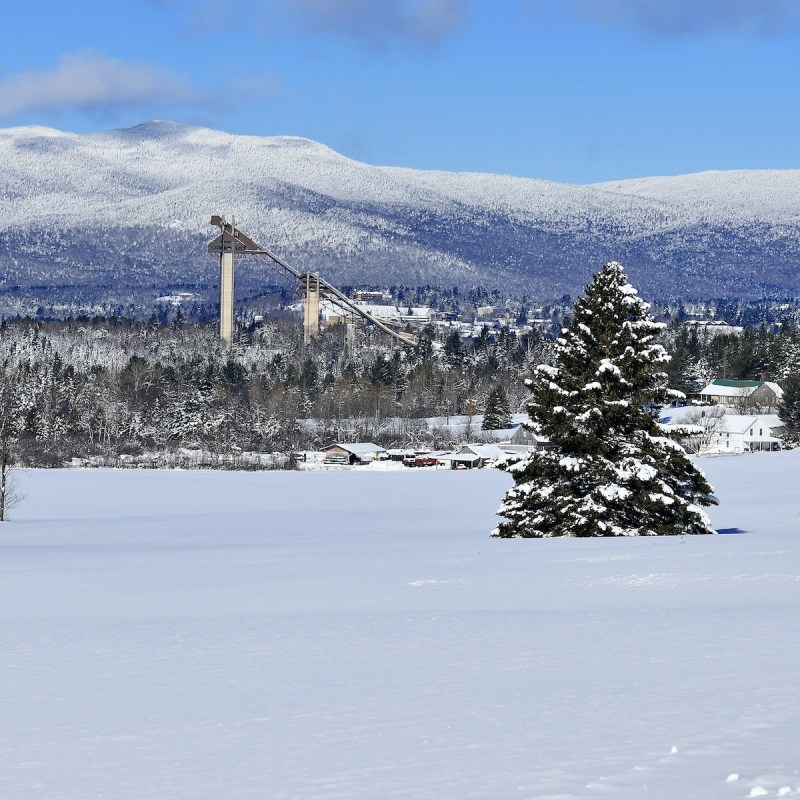 Ski jumps in Lake Placid, New York