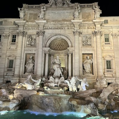 The beautiful Trevi Fountain at night