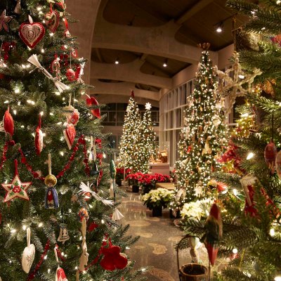 Christmas & Holiday Traditions tree exhibition at Frederik Meijer Gardens & Sculpture Park