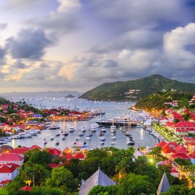 St. Barts skyline and harbor in the Caribbean