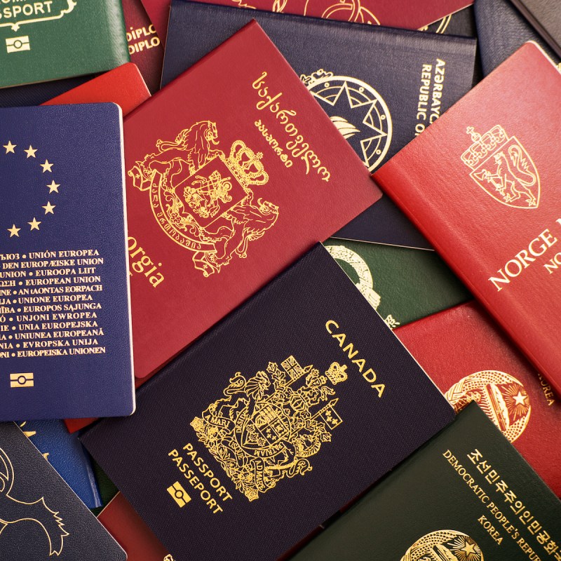 A variety of passports from around the world