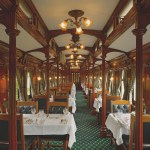 The dining car on The Pride of Africa