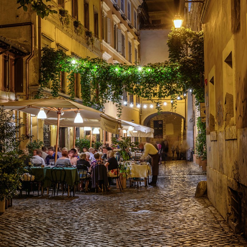 A restaurant in Rome's Trastevere neighborhood