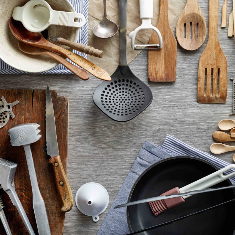 Kitchen Cooking Items laid out on the counter