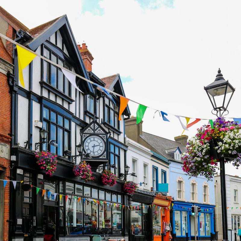 A colorful street in Dalkey, Ireland