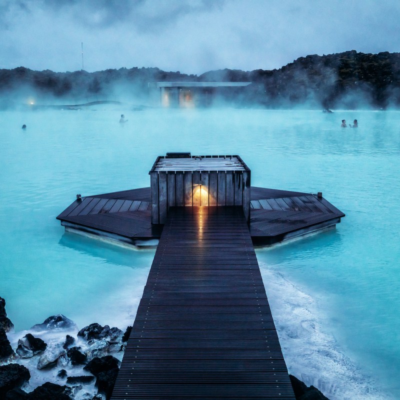 Geothermal spa pool, Blue Lagoon, in Reykjavik, Iceland