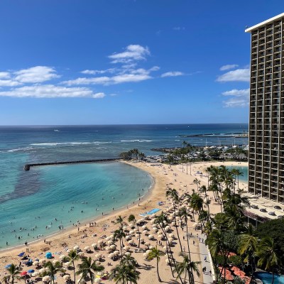 The view from Elvis's room at the Hilton Hawaiian Village