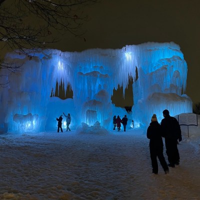 Ice Castles' dramatic entrance, New Brighton, Minnesota