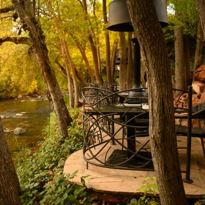 Dining at L'Auberge's Cress beside Oak Creek