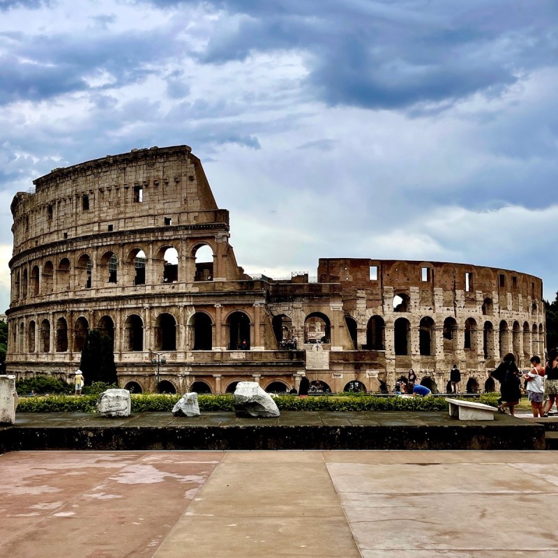 Roman Colosseum against the skyline in Rome, Italy