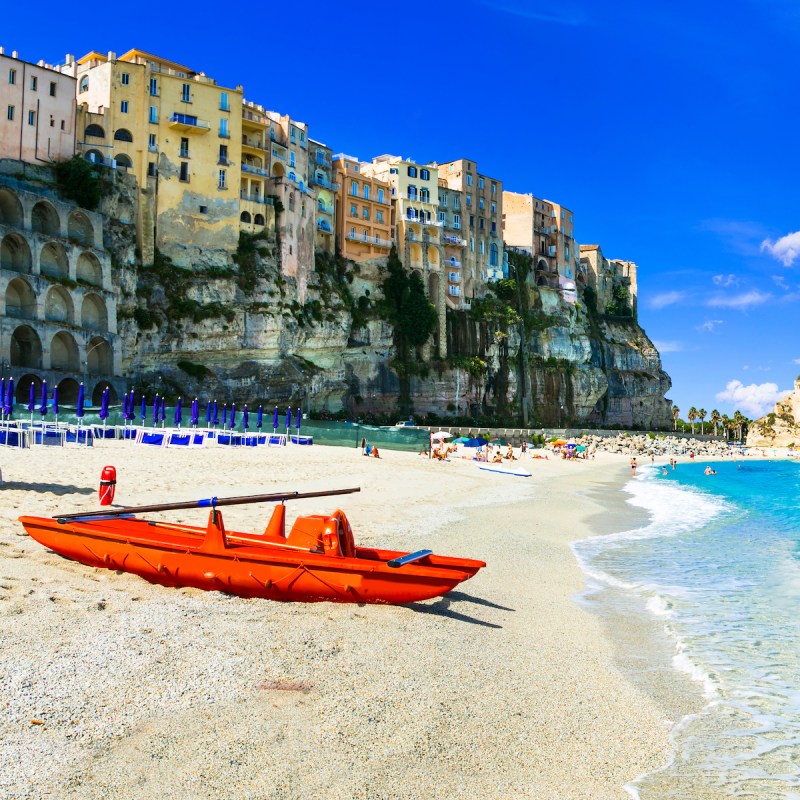 The Tyrrhenian coastline of Tropea, Italy