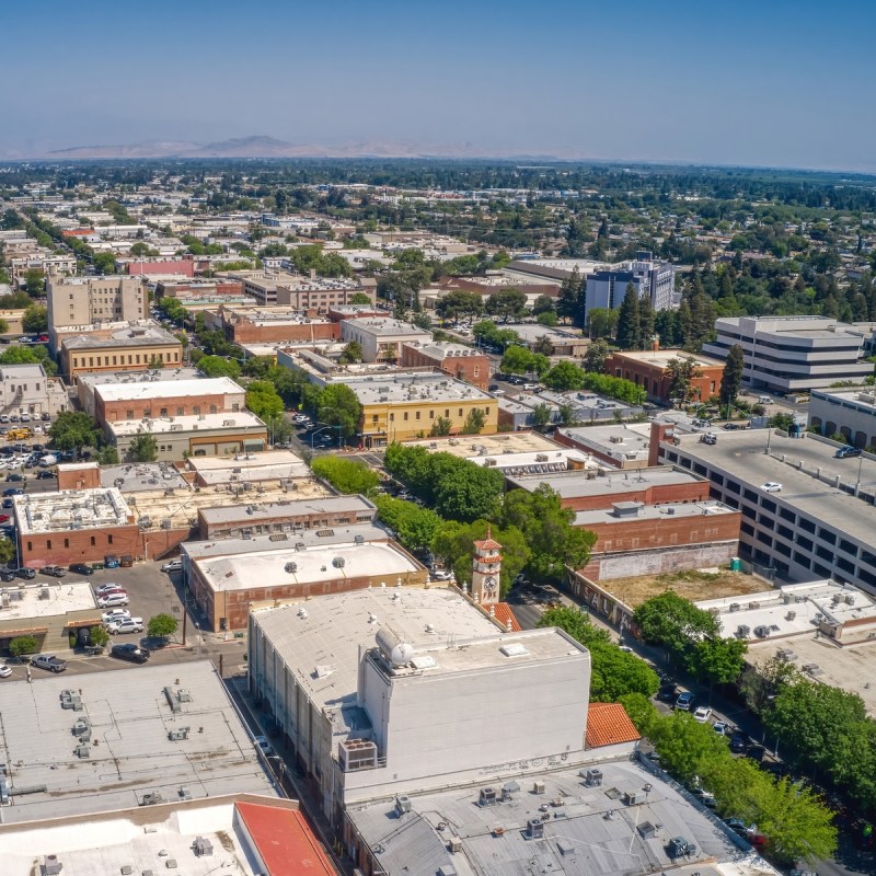 Aerial view of Visalia, California