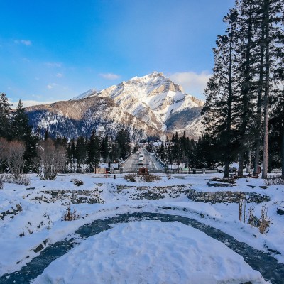 Scenic views of the city of Banff