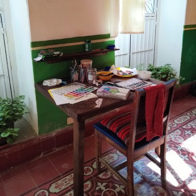 My simple "studio" in Guanajuato, Mexico