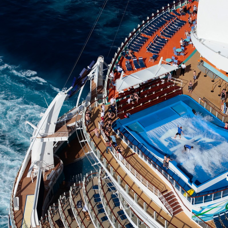 Aerial view of Royal Caribbean's Allure of the Seas