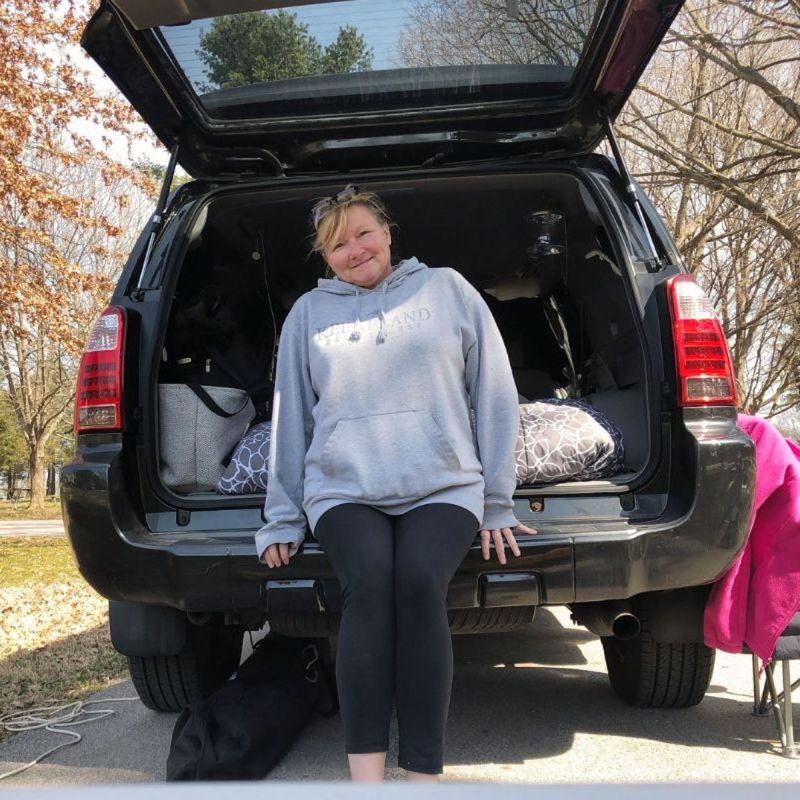 The author camping at the Kentucky Horse Park Campground