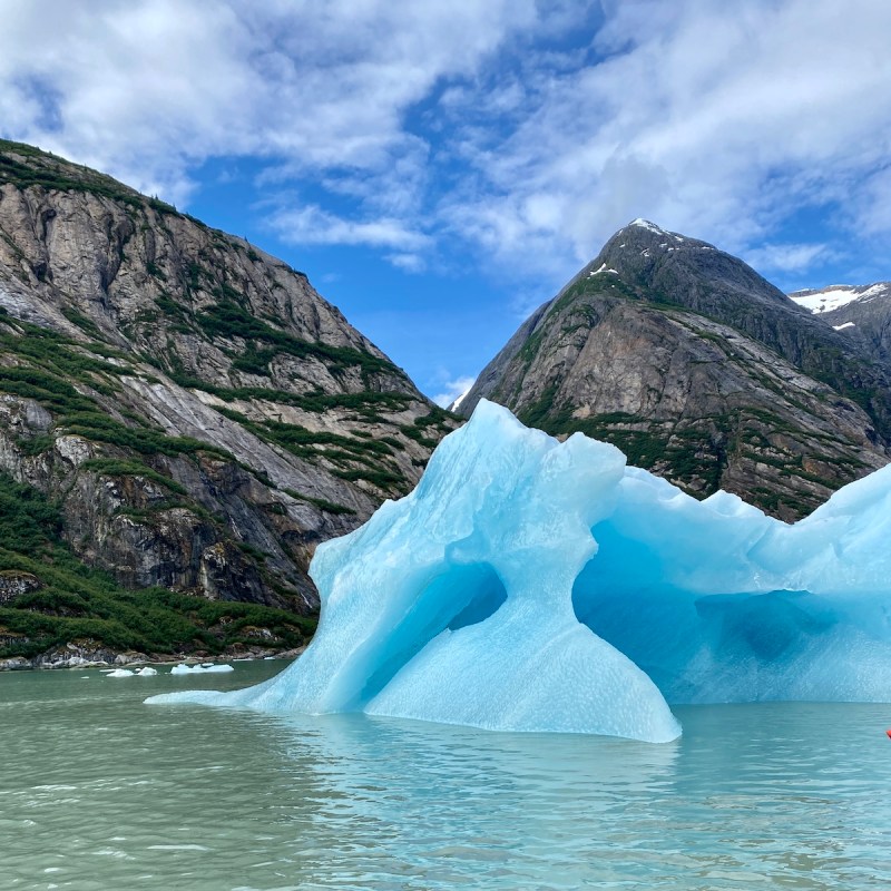 Impossibly blue drift ice by the Misty Fjords