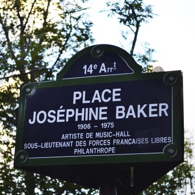 Street sign in Paris's 14th arrondissement honoring American dancer, Josephine Baker