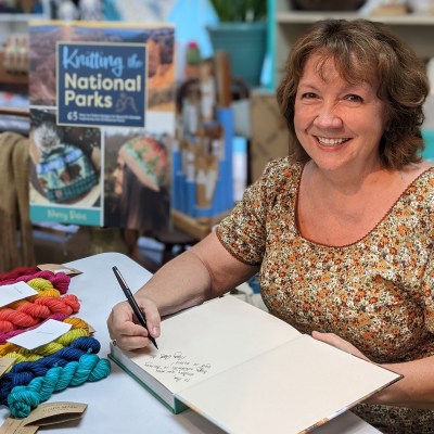 Nancy at a book signing in Redlands, September 2022