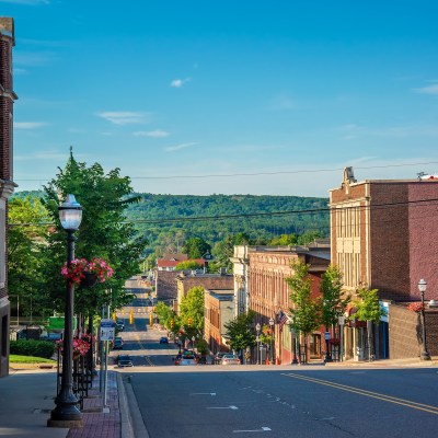 A charming street in Marquette, Michigan