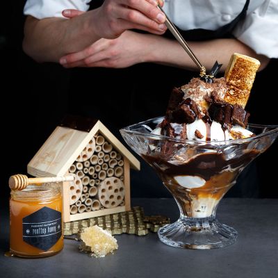 The Bees Knees sundae made with honey from the ARC Restaurant apiary