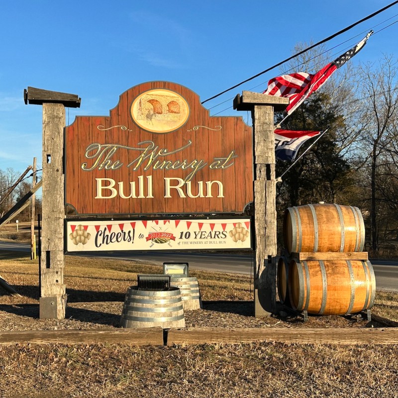 The Winery at Bull Run entrance sign