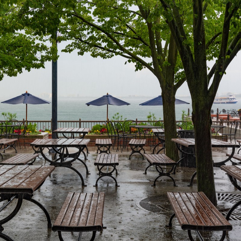 A rainy summer day on Chicago's Navy Pier