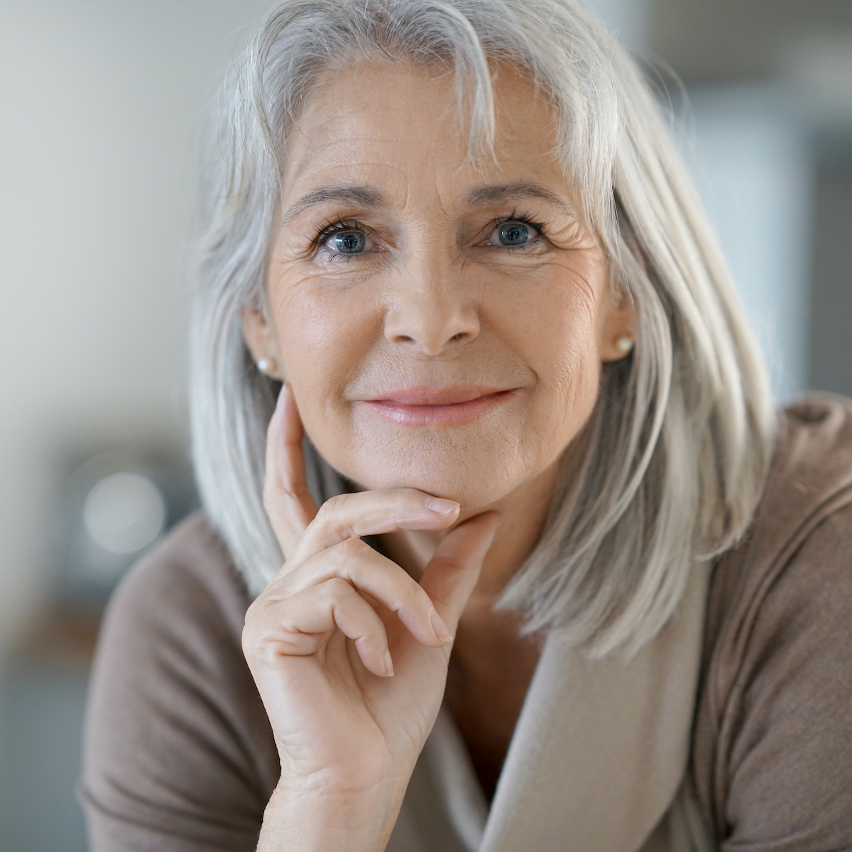 Elderly woman smiling